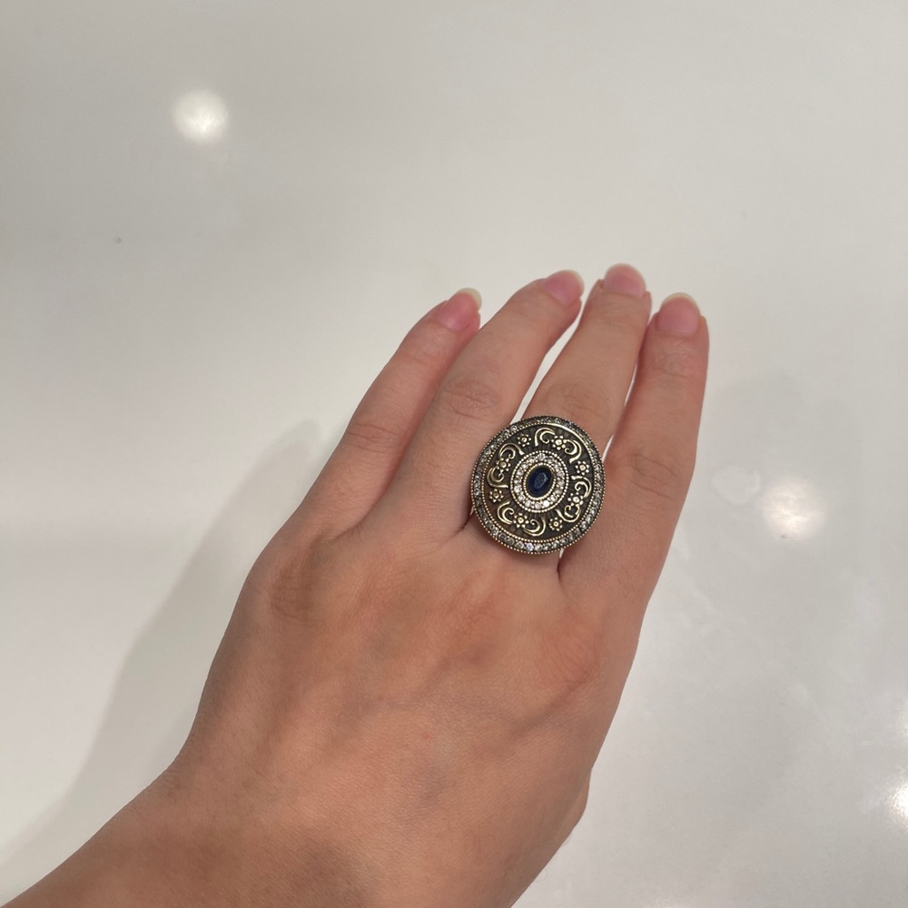 Sold!!!Vintage 2 tone sterling silver lapis ring